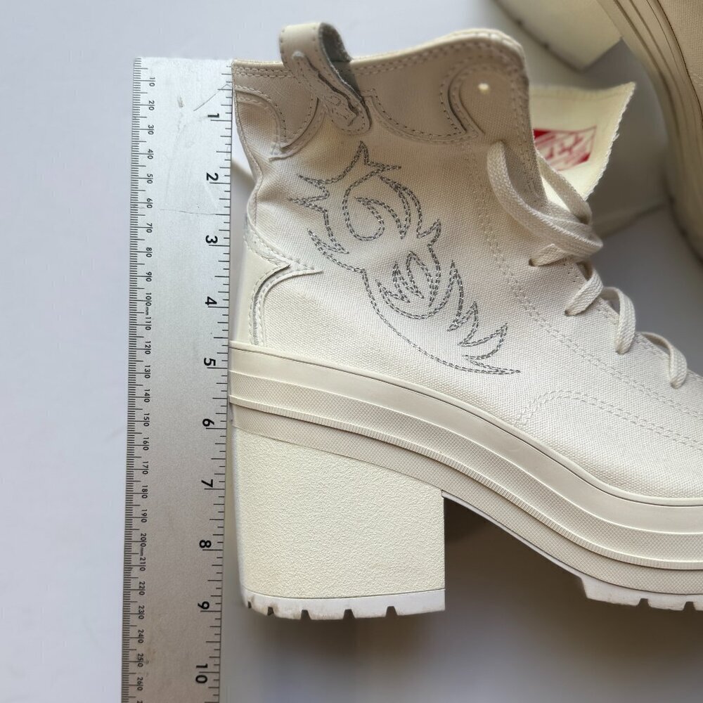 Converse Hi Platform Shoes Womens Size 12.5 White70 De Luxe Heel Western A10335C - Picture 8 of 9